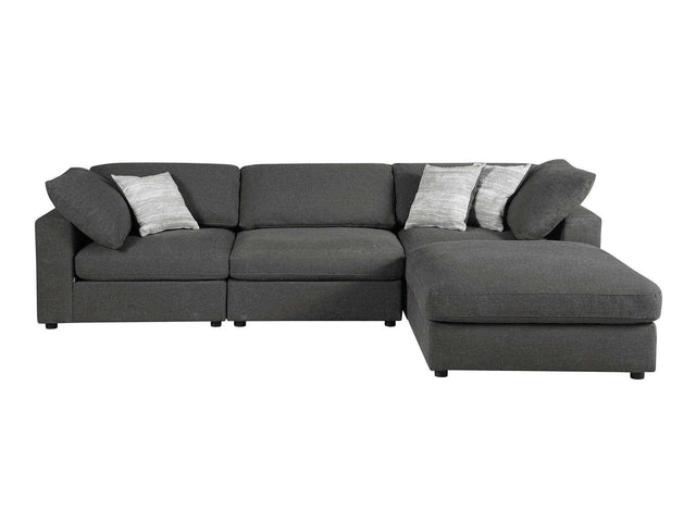 Serene Charcoal 4pc Modular L Shape Sectional - Ornate Home