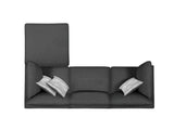 Serene Charcoal 4pc Modular L Shape Sectional - Ornate Home