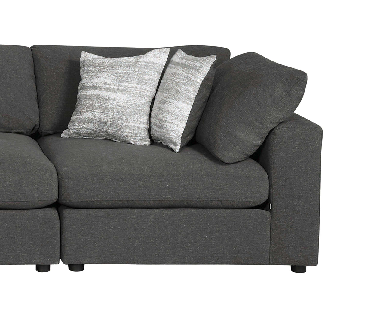 Serene Charcoal 4pc Modular L Shape Sectional - Ornate Home