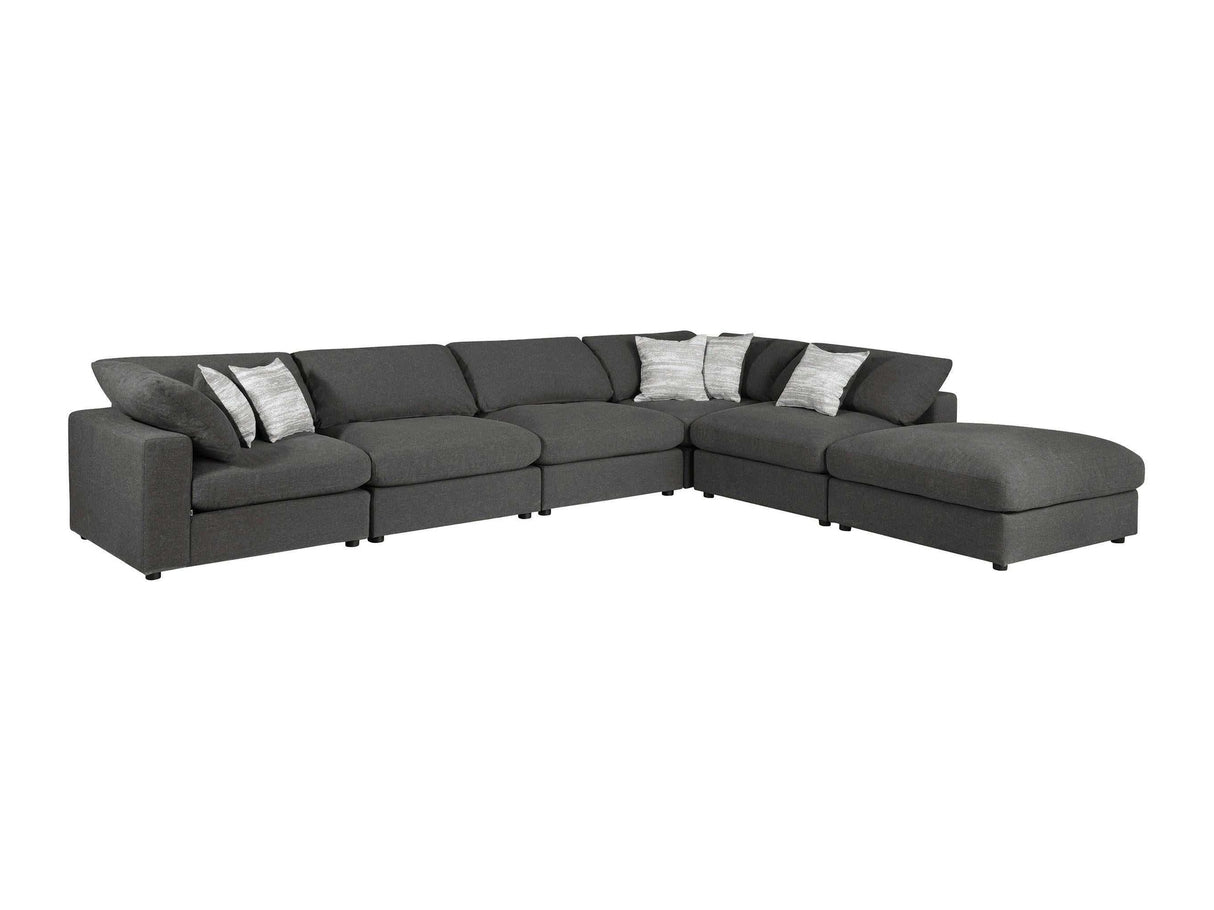 Serene Charcoal 6pc Modular Sectional - Ornate Home