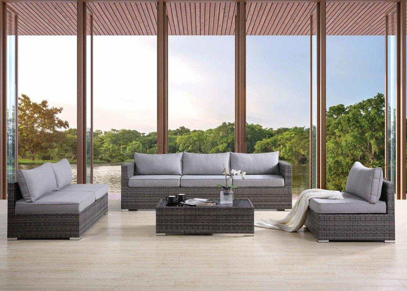 Sheffield Gray 4Pc Patio Sofa Set w/ Coffee Table - Ornate Home