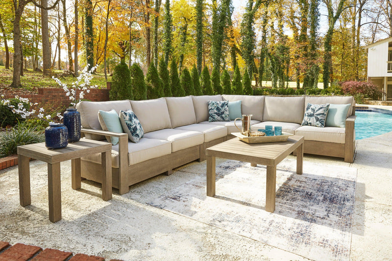 Silo Point Outdoor Sectional w Coffee and End Table 6pc Set