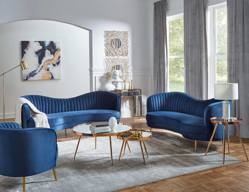 Sophia - Blue & Gold  - Chair - Ornate Home