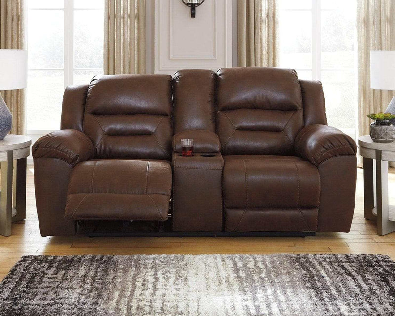 Stoneland Chocolate Power Reclining Loveseat w/ Console - Ornate Home