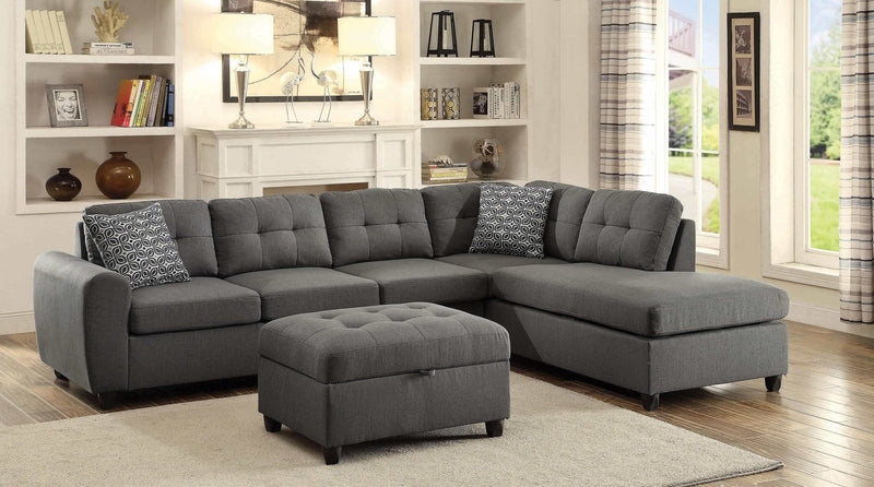 Stonenesse Grey Reversible L Shape Sectional Sofa - Ornate Home