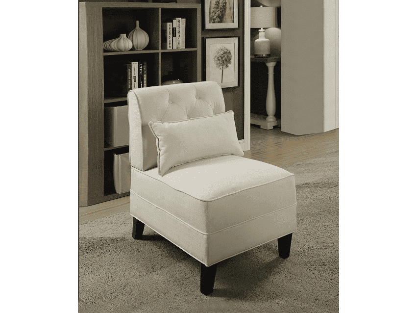 Susanna Cream Linen Accent Chair & Pillow - Ornate Home