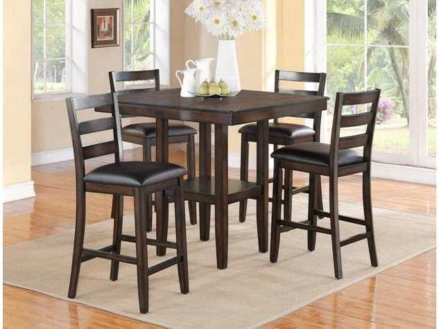 Tahoe Brown 5-Piece Counter Height Dining Set - Ornate Home