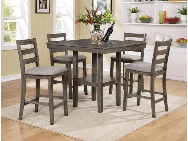Tahoe Gray Counter Height Dining Set /5pc - Ornate Home