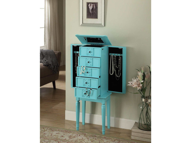 Tammy Light Blue Jewelry Armoire - Ornate Home