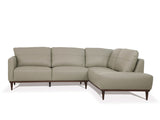 Tampa Airy Green Leather Sectional Sofa - Ornate Home