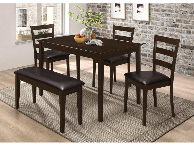Taraval - Cappuccino - 5pc Dining Set w/ Bench - Ornate Home