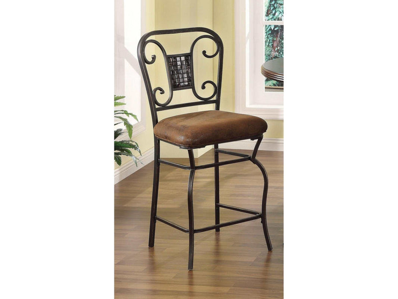 Tavio Fabric & Antique Bronze Counter Height Chair - Ornate Home