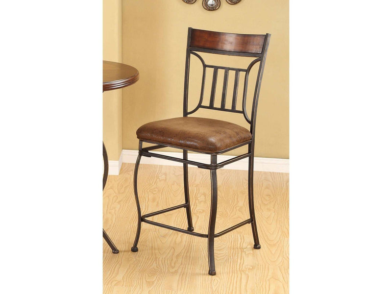 Tavio Fabric & Black w/Gold Brush Counter Height Chair - Ornate Home