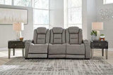 The Man-Den Gray Power Reclining Sofa & Loveseat - Ornate Home