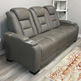 The Man-Den Gray Power Reclining Sofa & Loveseat - Ornate Home