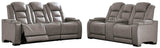 The Man-Den Gray Power Reclining Sofa & Loveseat - Ornate Home