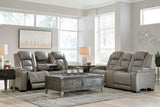 The Man-Den Gray Power Reclining Sofa & Loveseat - Ornate Home