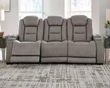 The Man-Den Gray Power Reclining Sofa - Ornate Home