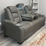 The Man-Den Gray Power Reclining Sofa - Ornate Home