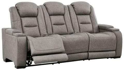 The Man-Den Gray Power Reclining Sofa - Ornate Home