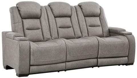 The Man-Den Gray Power Reclining Sofa - Ornate Home