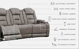 The Man-Den Gray Power Reclining Sofa - Ornate Home