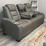 The Man-Den Gray Power Reclining Sofa - Ornate Home