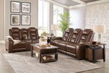 The Man-Den Mahogany Power Reclining Sofa - Ornate Home