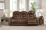 The Man-Den Mahogany Power Reclining Sofa - Ornate Home