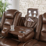 The Man-Den Mahogany Power Reclining Sofa - Ornate Home