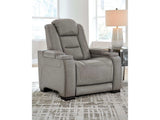 The Man-Den Gray Power Recliner - Ornate Home