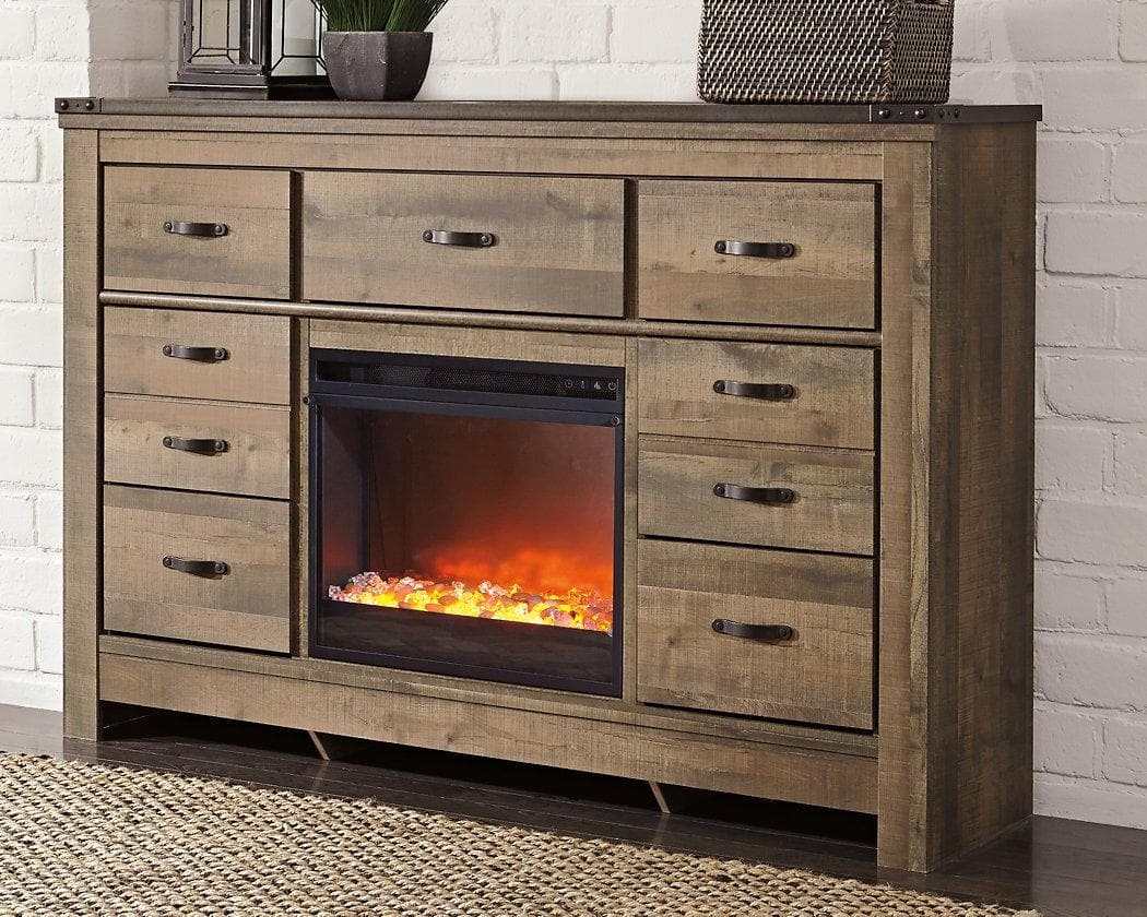 Trinell Dresser with Electric Fireplace - Ornate Home