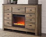 Trinell Dresser with Electric Fireplace - Ornate Home