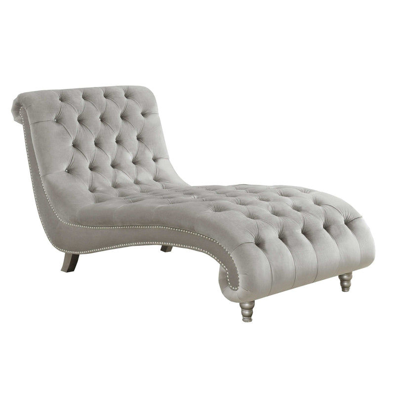 Tufted - Gray - Oversized Lounge Armless Chaise - Ornate Home