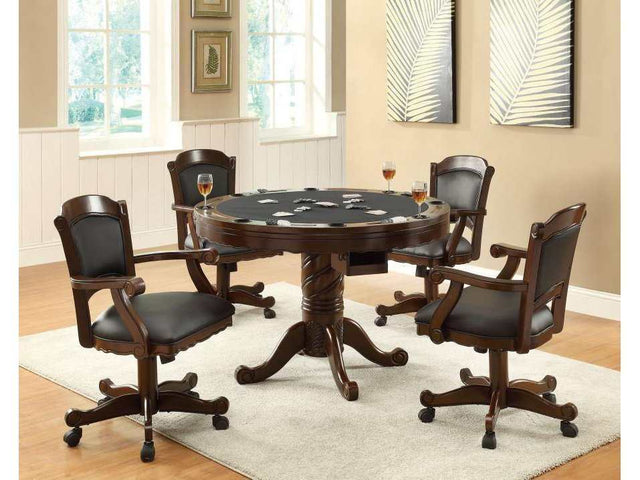 Turk Tobacco & Black 5pc Game Table Set - Ornate Home