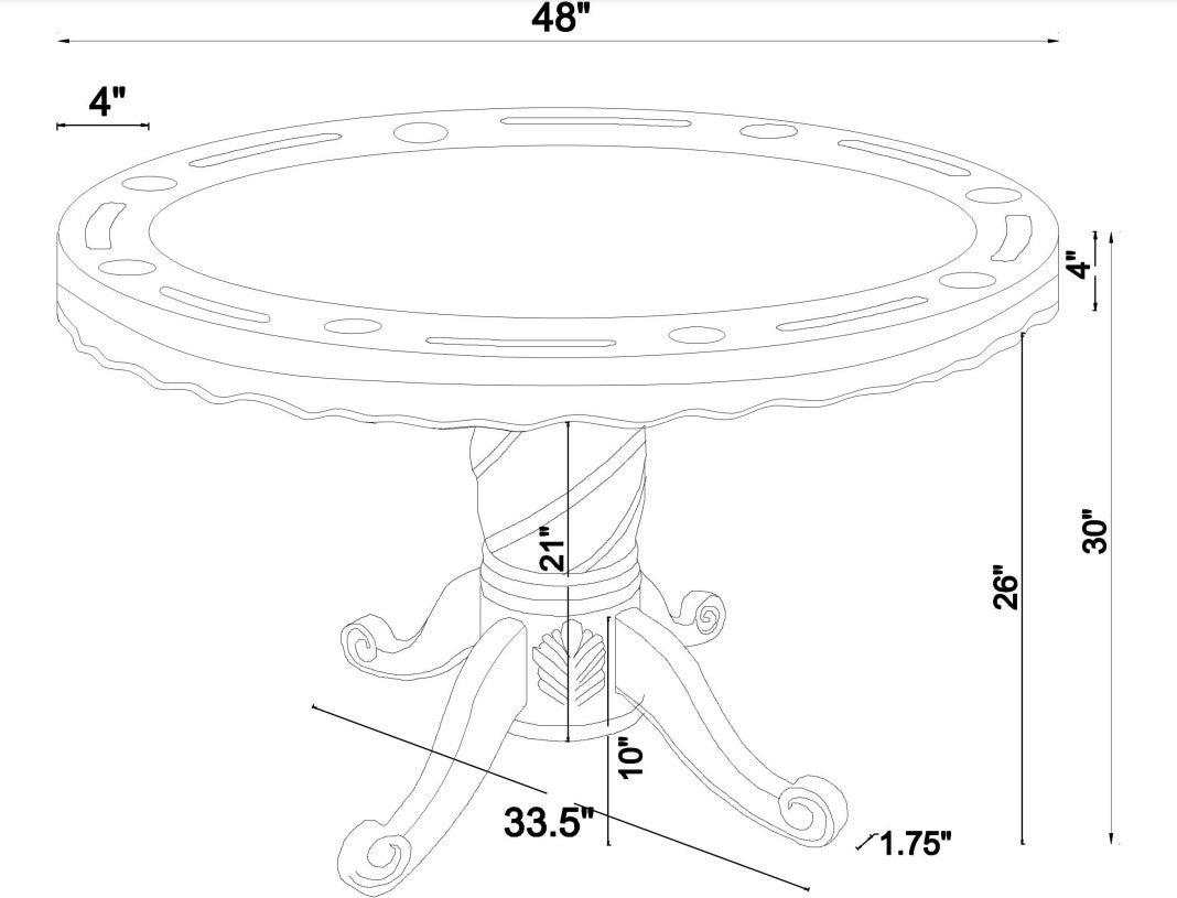 Turk Tobacco Round Pedestal Game Table - Ornate Home