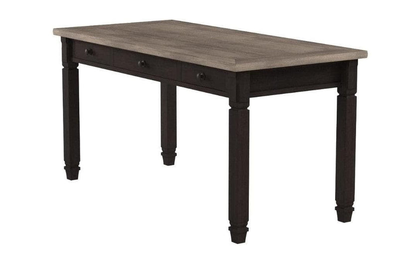 Tyler Creek 60" Home Office Desk - Weathered Gray-Brown/Black - Ornate Home