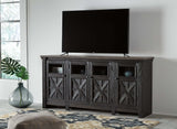 Tyler Creek Black/Gray 74" TV Stand - Ornate Home