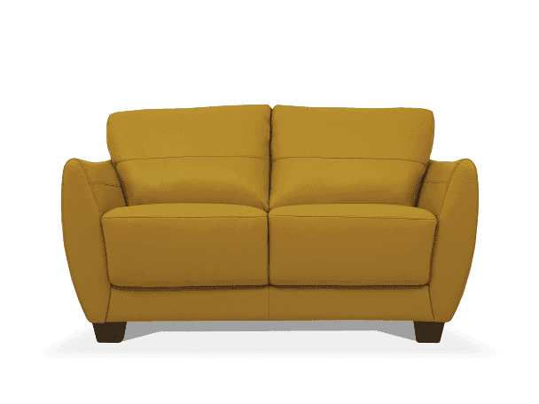 Valeria Mustard Leather Loveseat - Ornate Home