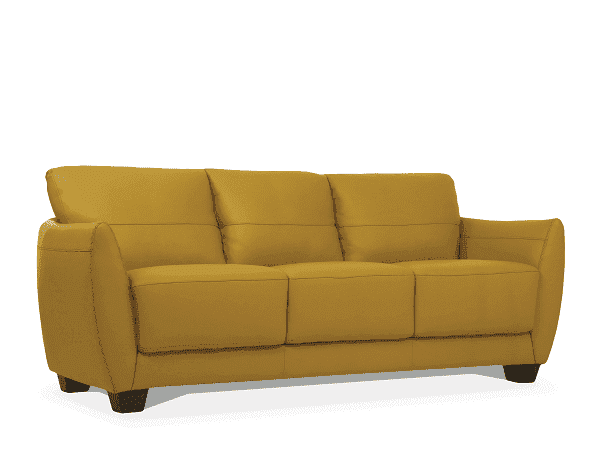 Valeria Mustard Leather Sofa - Ornate Home