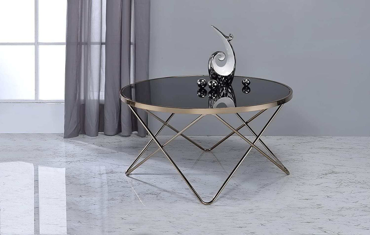 Valora Champagne & Black Glass Coffee Table - Ornate Home