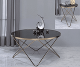 Valora Champagne & Black Glass Coffee Table - Ornate Home