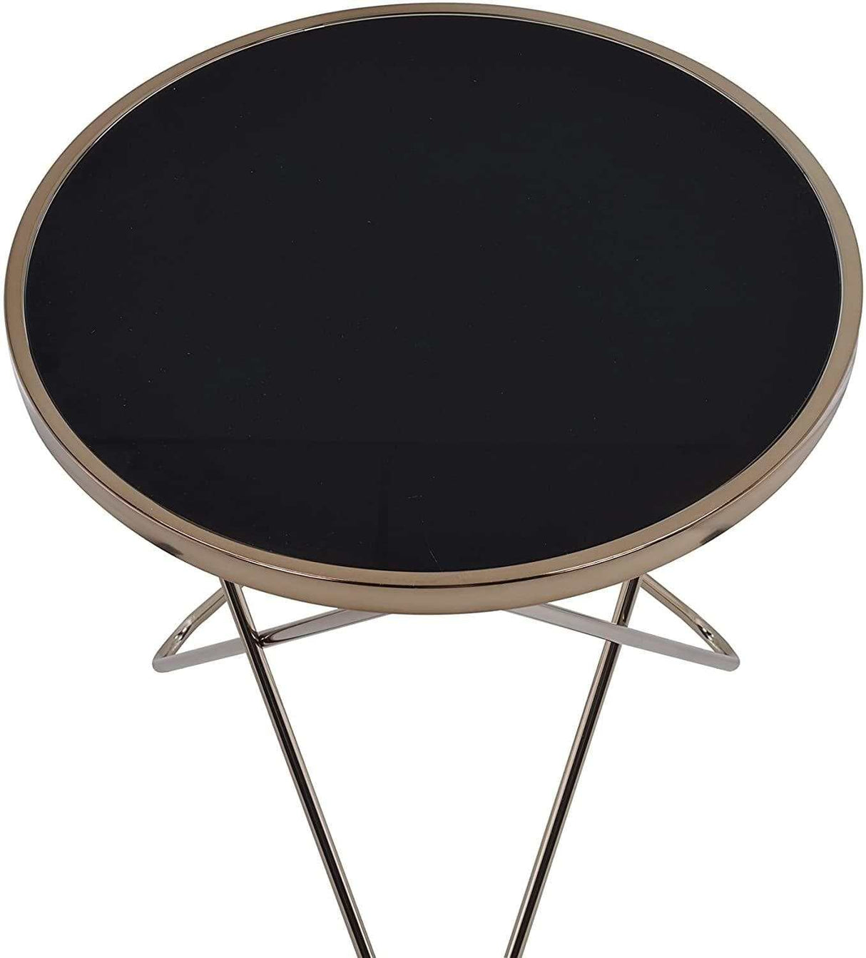 Valora Champagne & Black Glass End Table - Ornate Home