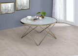 Valora Champagne & Frosted Glass Coffee Table - Ornate Home