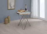 Valora Champagne & Frosted Glass End Table - Ornate Home