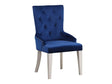 Varian Blue Fabric & Antique Platinum Side Chair /1pc - Ornate Home