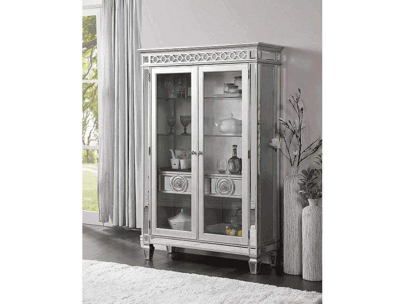 Varian Mirrored & Antique Platinum Curio - Ornate Home