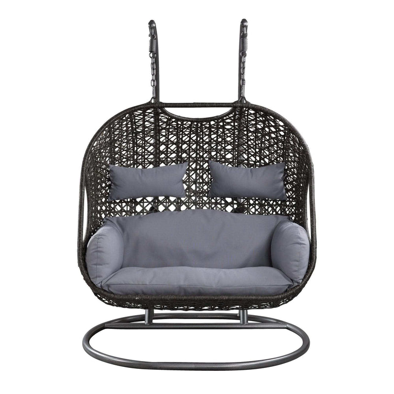 Vasant - Gray & Black - Patio Swing Chair w/ Stand - Ornate Home