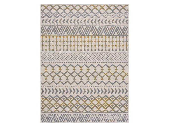 Crystal Yellow/Cream Modern Boho Indoor Non Slip Area Rugs - Ornate Home