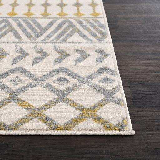 Crystal Yellow/Cream Modern Boho Indoor Non Slip Area Rugs - Ornate Home